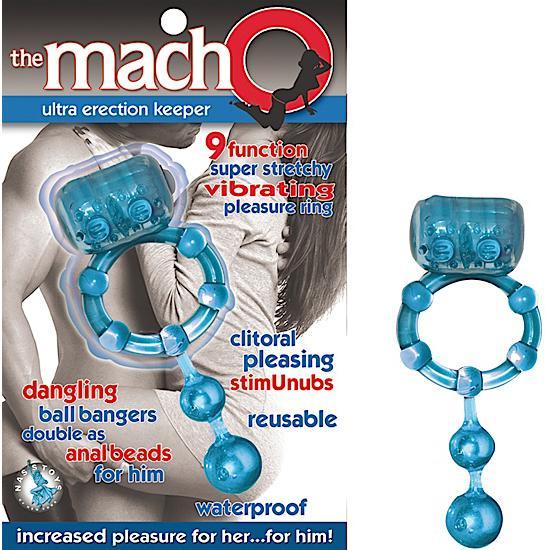 Macho Ultra Erection Keeper Blue Vibrating Cock Ring