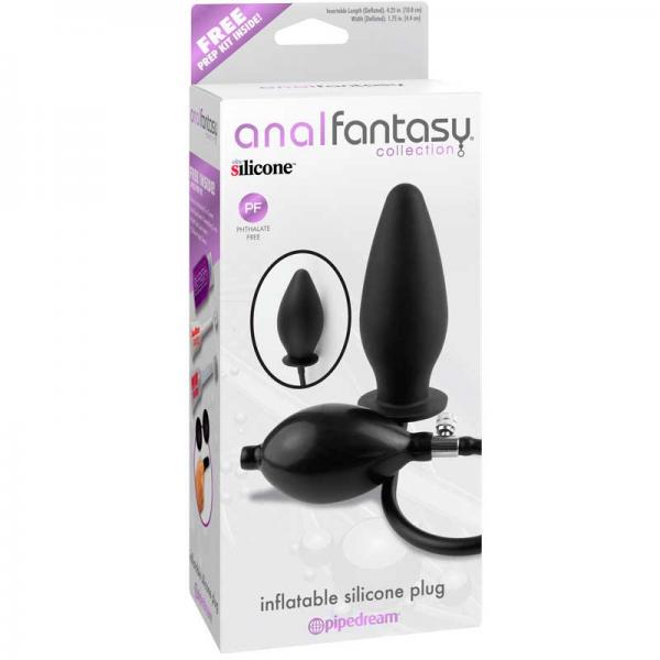 Anal Fantasy Inflatable Silicone Plug Black