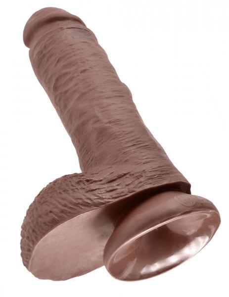 King Cock 8 inches Cock Balls Brown