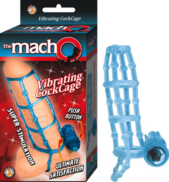 The Macho Vibrating Cockcage,waterproof Blue