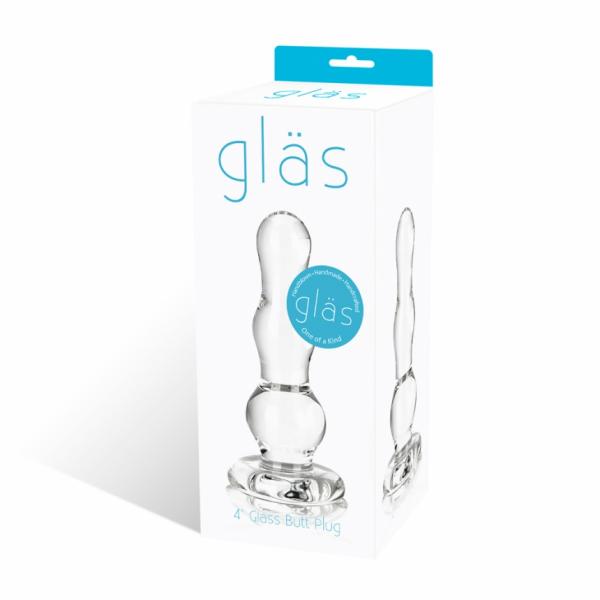 Glass Butt Plug 4 Inches Clear