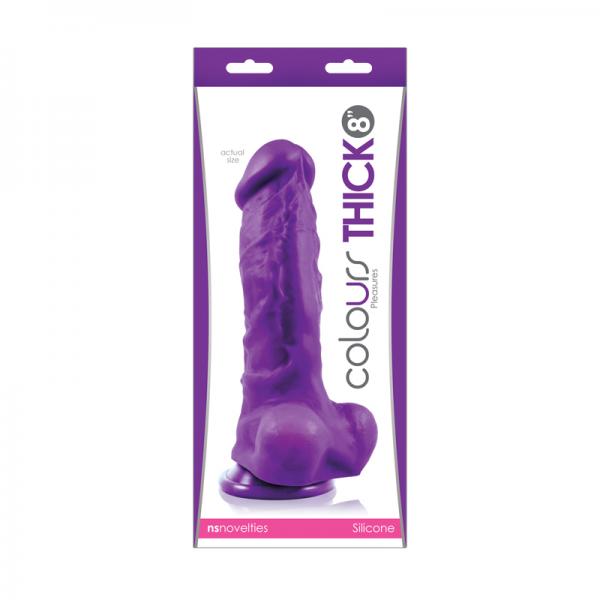 Colours Pleasures Thick 8 inches Purple Dildo