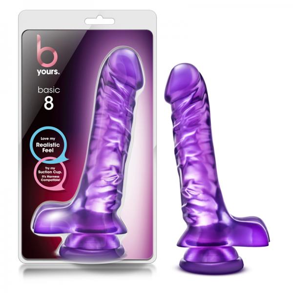 B Yours Basic 8 Purple Realistic Dildo