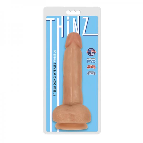 Thinz 7 inches Slim Dong with Balls Vanilla Beige