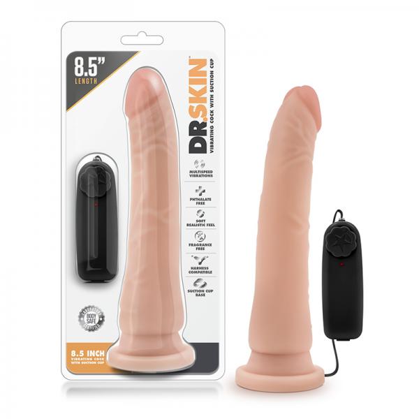 Dr. Skin - 8.5 Inch Vibrating Realistic Cock With Suction Cup - Vanilla