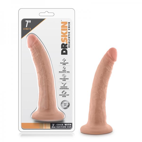 Dr. Skin - 7 Inch Cock With Suction Cup - Vanilla