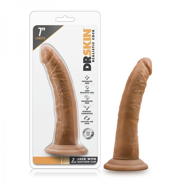 Dr. Skin - 7in Cock With Suction Cup - Mocha