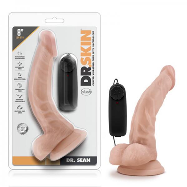 Dr. Skin - Dr. Sean - 8in Vibrating Cock With Suction Cup - Vanilla