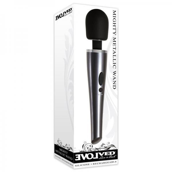 Evolved Mighty Metallic Wand 8 Vibrating Function Usb Rechargeable Cord Included Waterproof