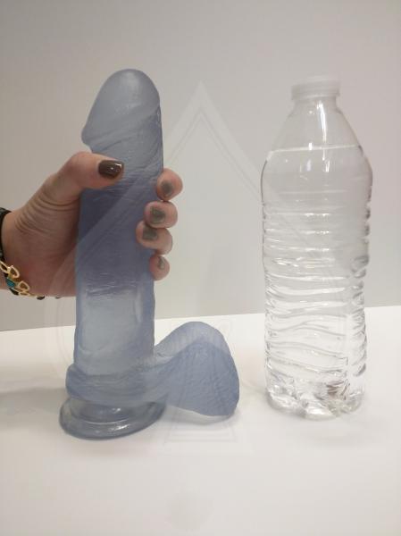 Crystal Jellies Ballsy Cock 8.75 inches Clear Dildo