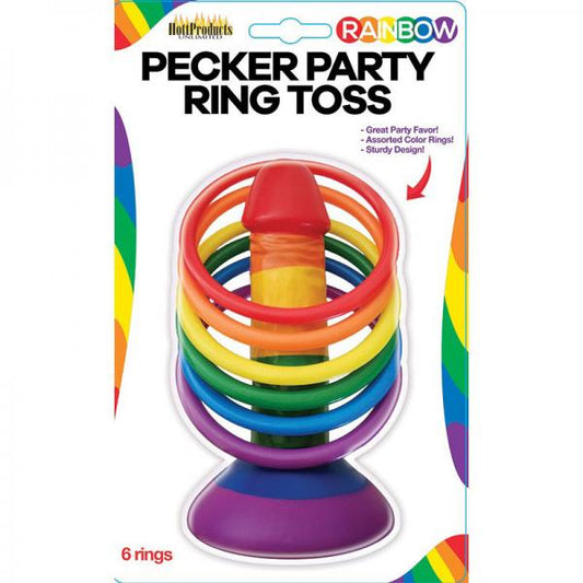 Rainbow Pecker Party Ring Toss Game 6 Rings