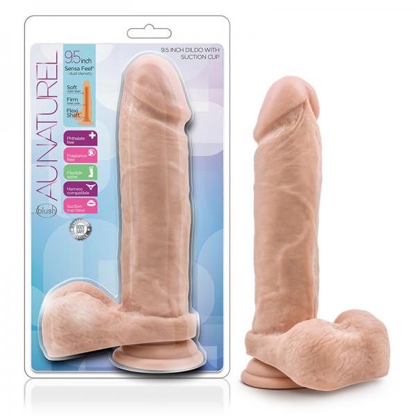 Au Natural 9.5 inches Dildo with Suction Cup Beige
