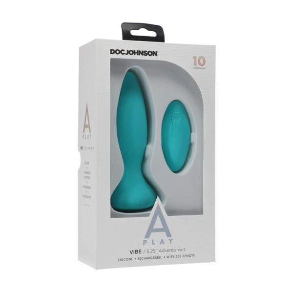 A-play Vibe Adventurous Rechargeable Silicone Anal Plug With Remote Teal