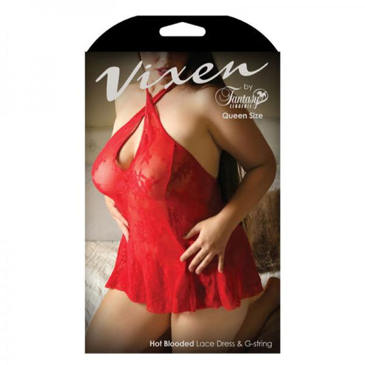 Vixen Hot Blooded Lace Dress & G-string O/S/Queen