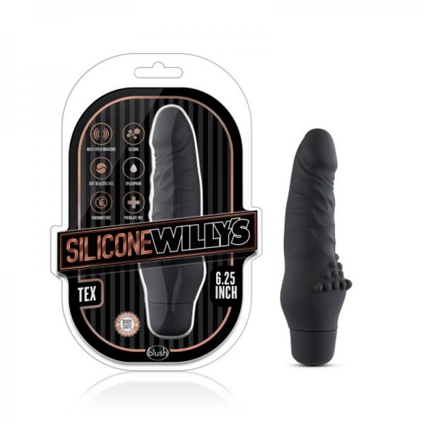 Silicone Willy's Tex 6.25in Vibrating Dildo Black