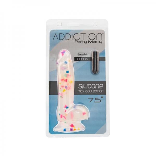 Addiction Confetti Dong 7.5in W/free Bullet