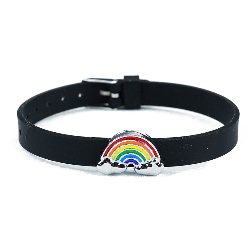 Six Color Rainbow Gay Couple Color Silicone Bracelet