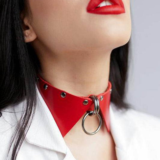 Leather Collar Wide Neck