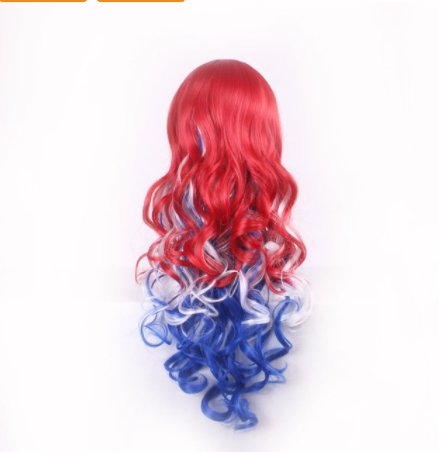 Big Wavy Curly Hair Multicolor Cosplay Wig