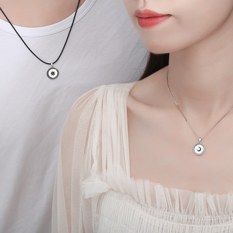 Couple Necklace A Pair Of Round Brand Pendants Necklace