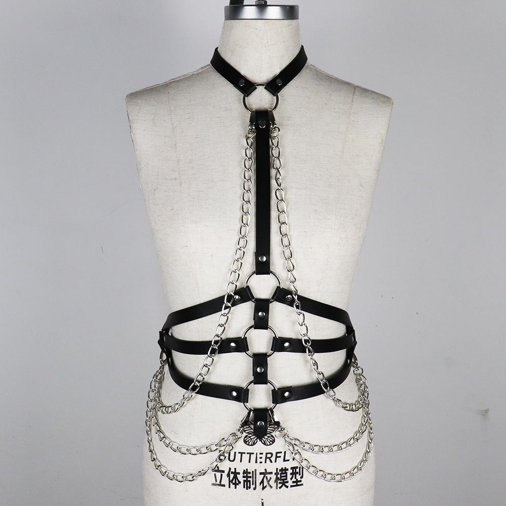 Bondage Chain Leather Clothes Stage Performance Props Toys