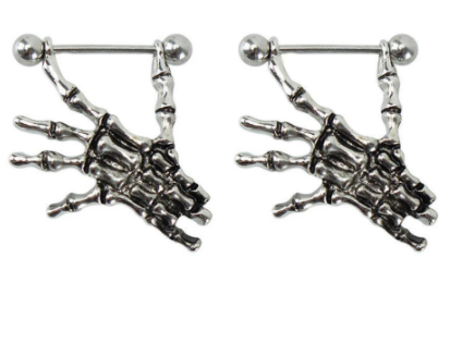 Creative Skull Piercing Punk Body Jewelry Nipple Piercing Skeleton Gauntlets Sexy Barbell