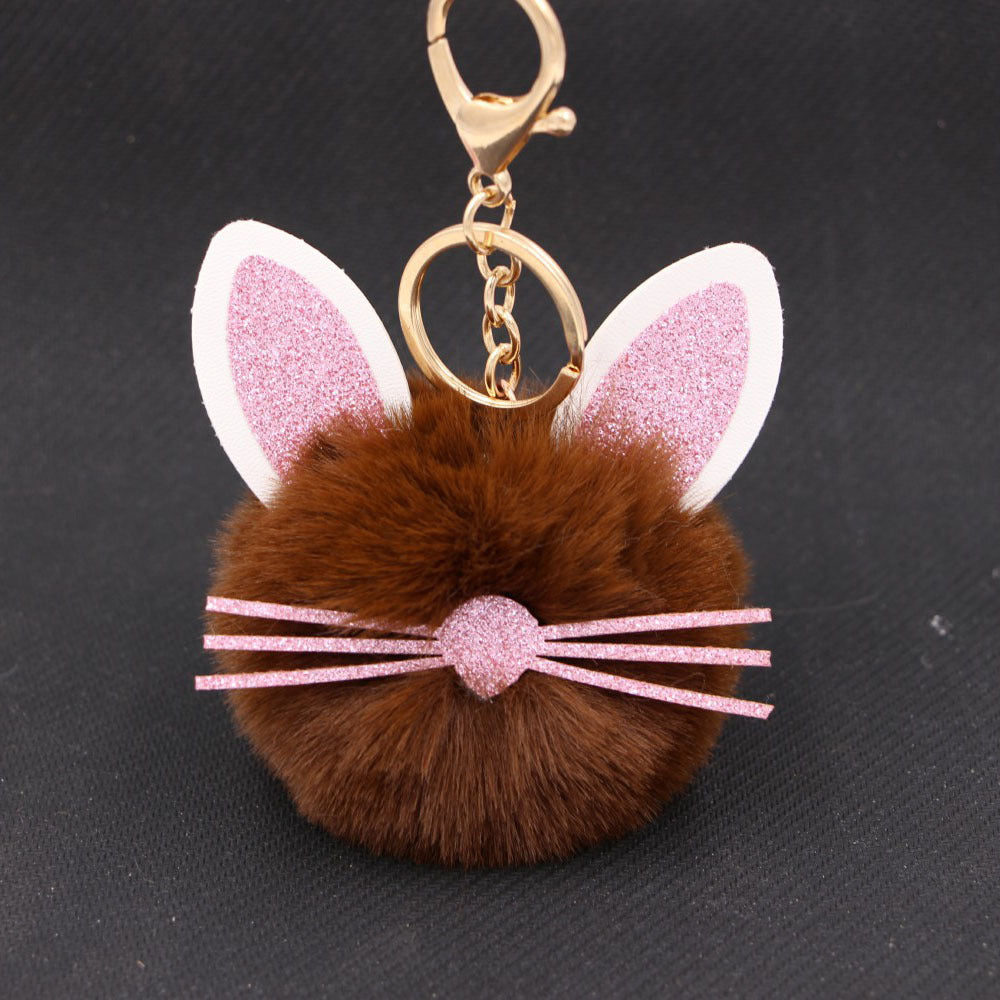 Personalized Ears Kitten Beard Plush Cute Keychain