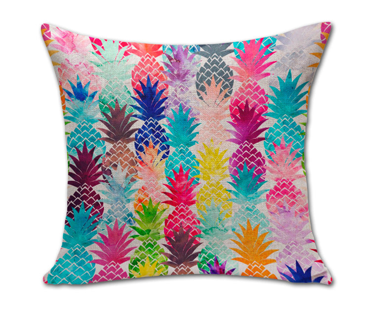 Sketch Pineapple Cotton Linen Home Sofa Office Throw Pillow