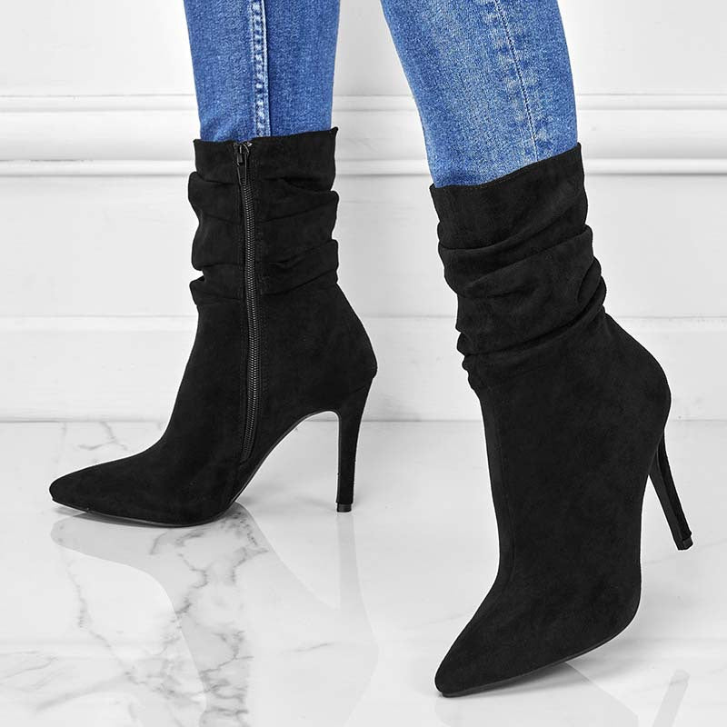 Pointed Toe Stiletto Ankle Boots