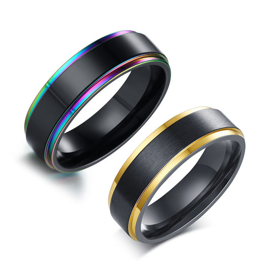Color Stainless Steel Men's Gay Pulling Couple Ring
