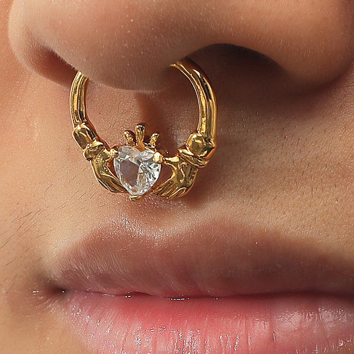 Zircon U Shaped Non Perforated Nose Hoop