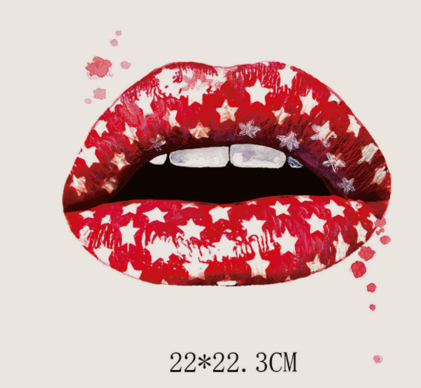 Fashion Personalized Lip Heat Transfer Sticker