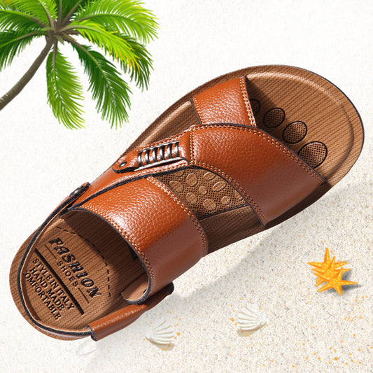 Summer Sandals Men's Leather Sandals And Slippers Casual And Breathable