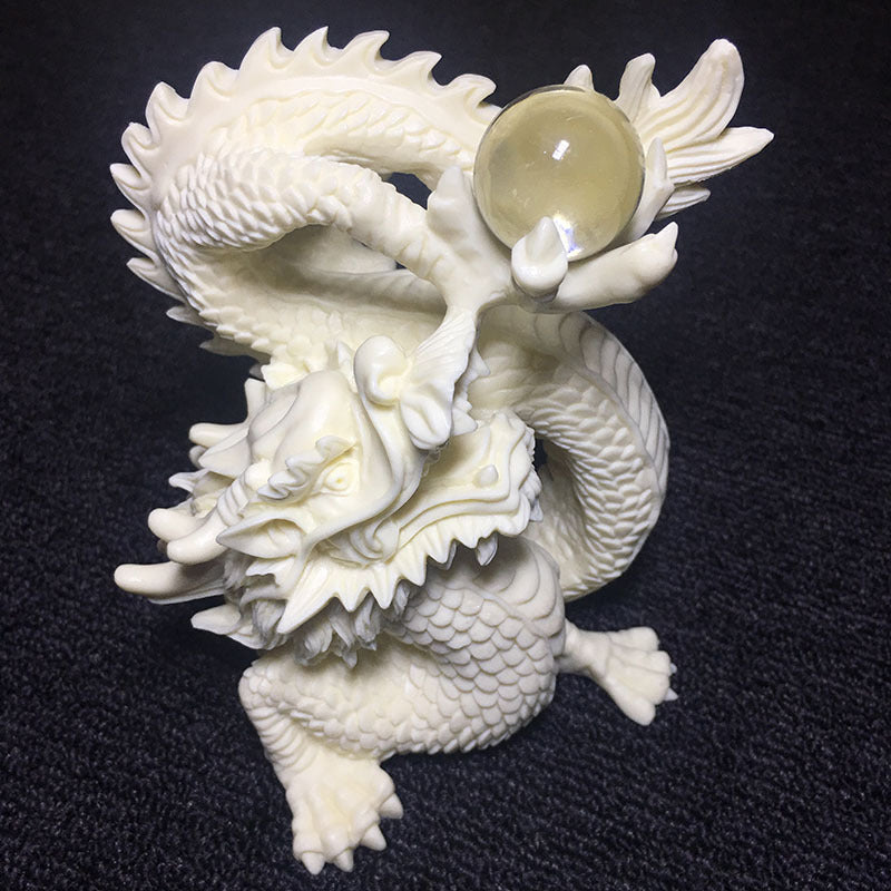 Ivory Fruit Carved Coiling Dragon Play Beads 12 Chinese Zodiac Dragon