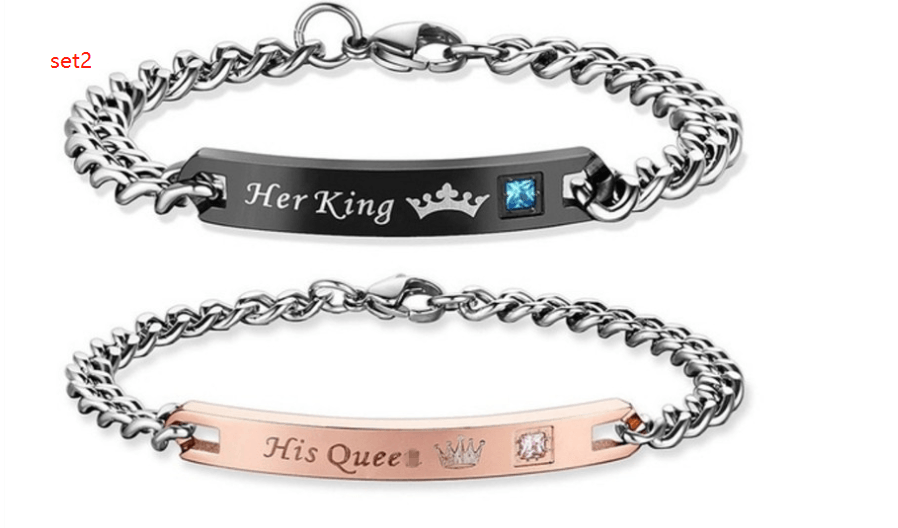 Her King His Queen His Beauty Her Beast Couples' Bracelets