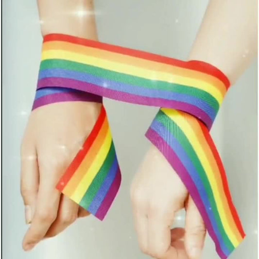 Ladies Ribbon Rainbow Flag Ribbon Headband Tie