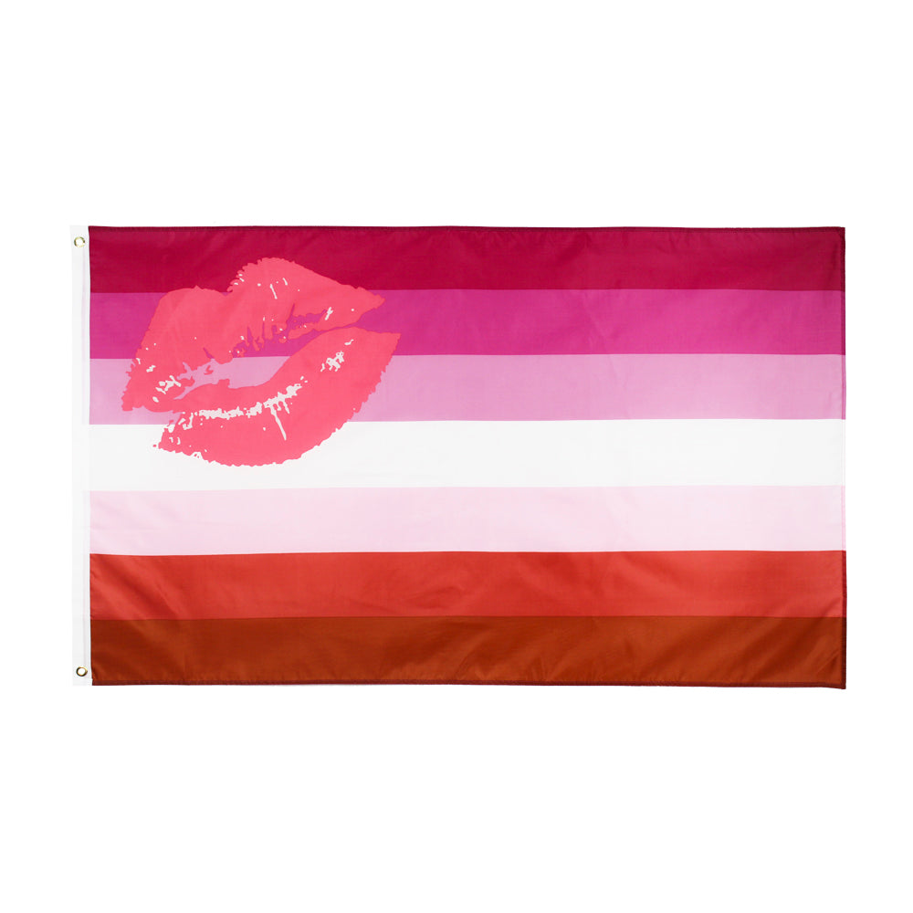 LGBT Lipstick Lips Lesbian Flag 90x150cm