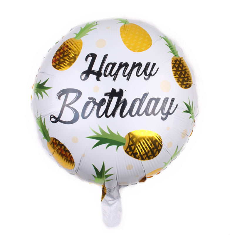 Happy Birthday 18 in Pineapple Design Foil Balloon