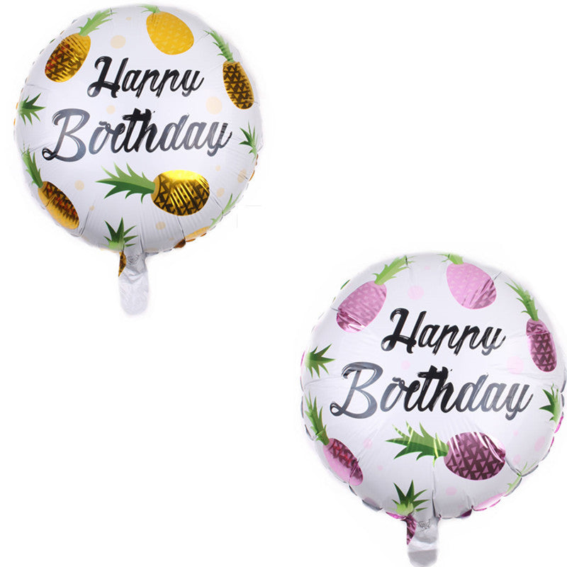 Happy Birthday 18 in Pineapple Design Foil Balloon