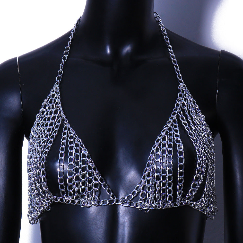 Exaggerated Fashion Punk Metal Alloy Body Chain