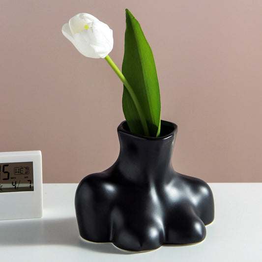 Human Body Vase And Bust Ceramic Living Room Flower Arranging Device