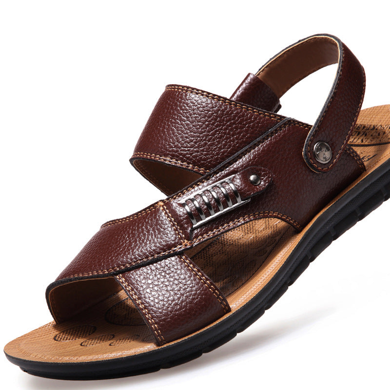 Summer Sandals Men's Leather Sandals And Slippers Casual And Breathable