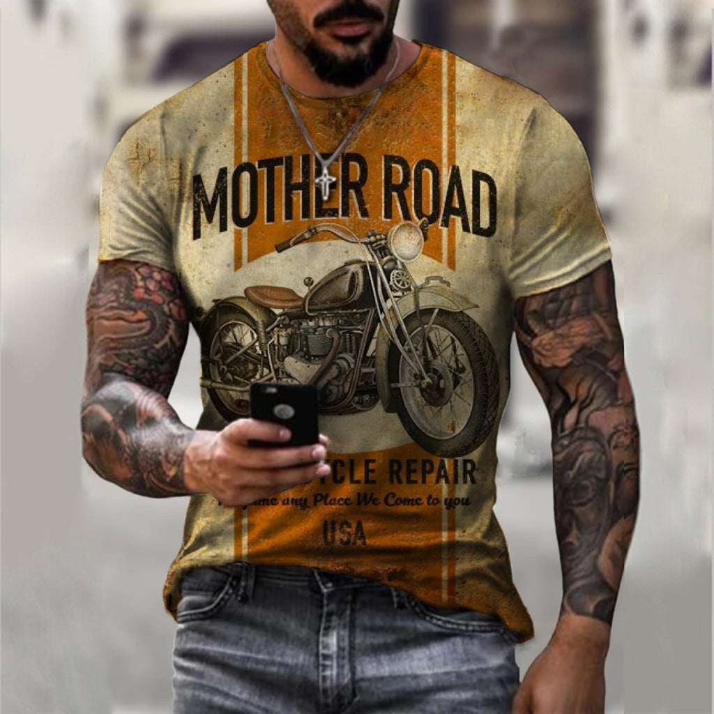 Casual 3D Motorcycle Printing T-shirts