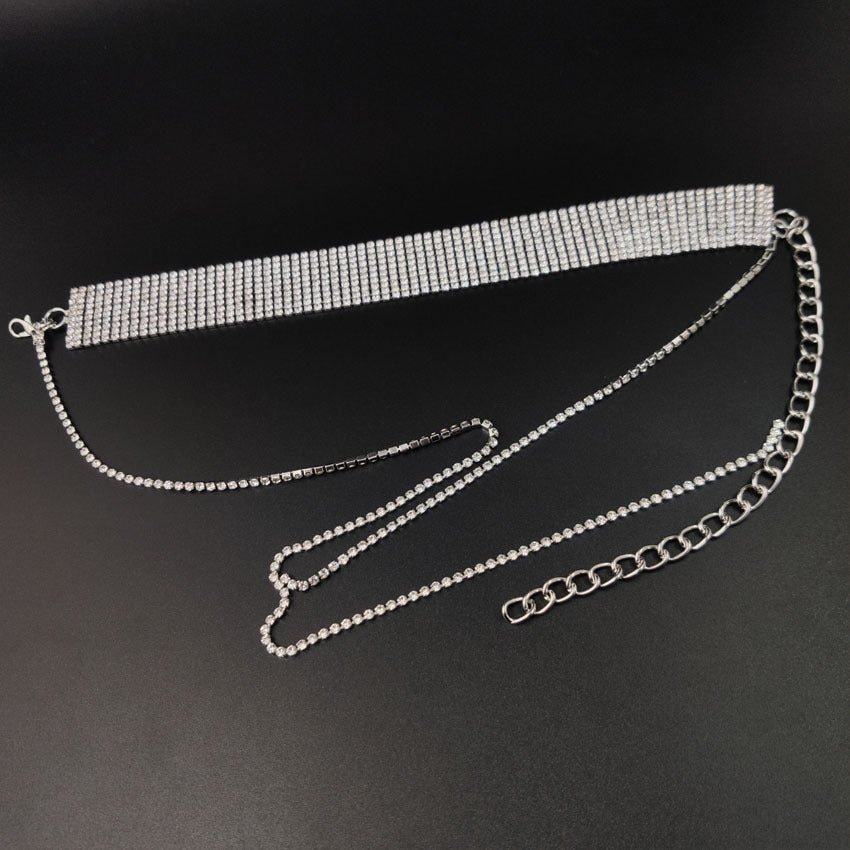 Variable European And American Fashion Luxury Sparkling Rhinestone Choker Exaggerated Necklace Fashion Fashionmonger Choker Women's Accessories
