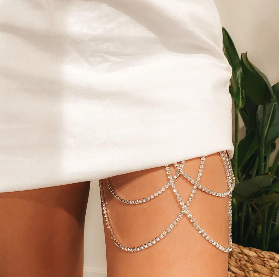 Rhinestone Leg Chain Body Jewelry