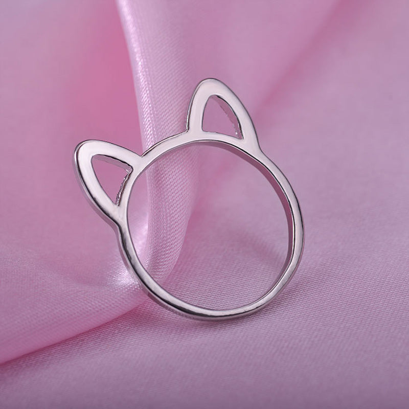 Ms. Cat Ring Ring Ring Green Alloy Plating Kitten Ring Ring