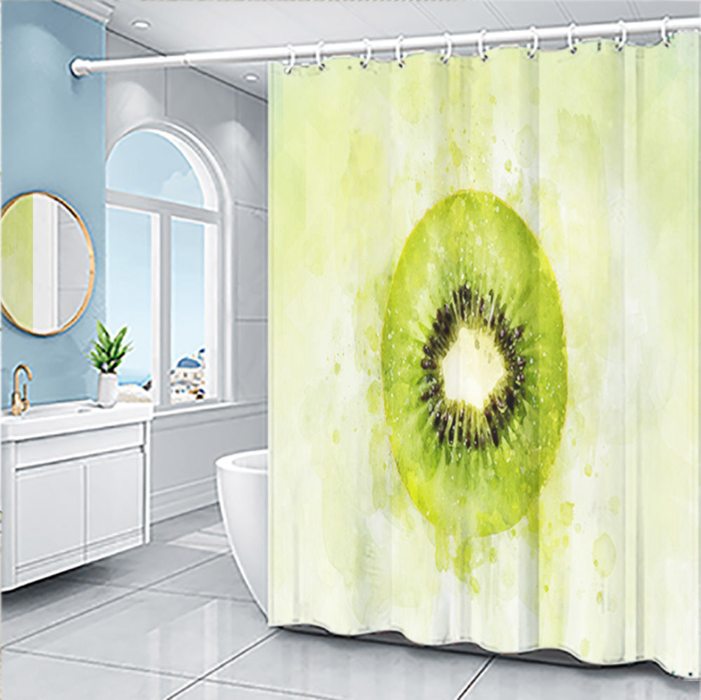 Cartoon Fruit Series Shower Curtain Set